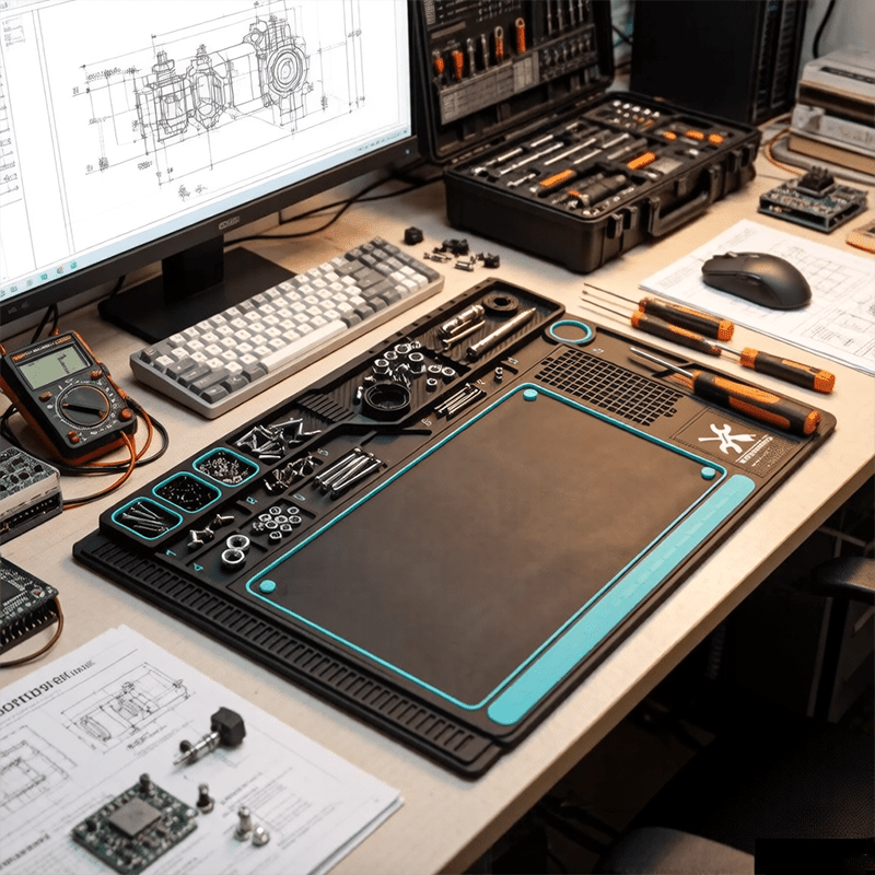 Electronics Repair Bench - 多機能溶接作業台パッド シリコン製修理マット ネジホルダー付きツールスロット搭載 スマホ・ノートパソコン・電子機器修理用