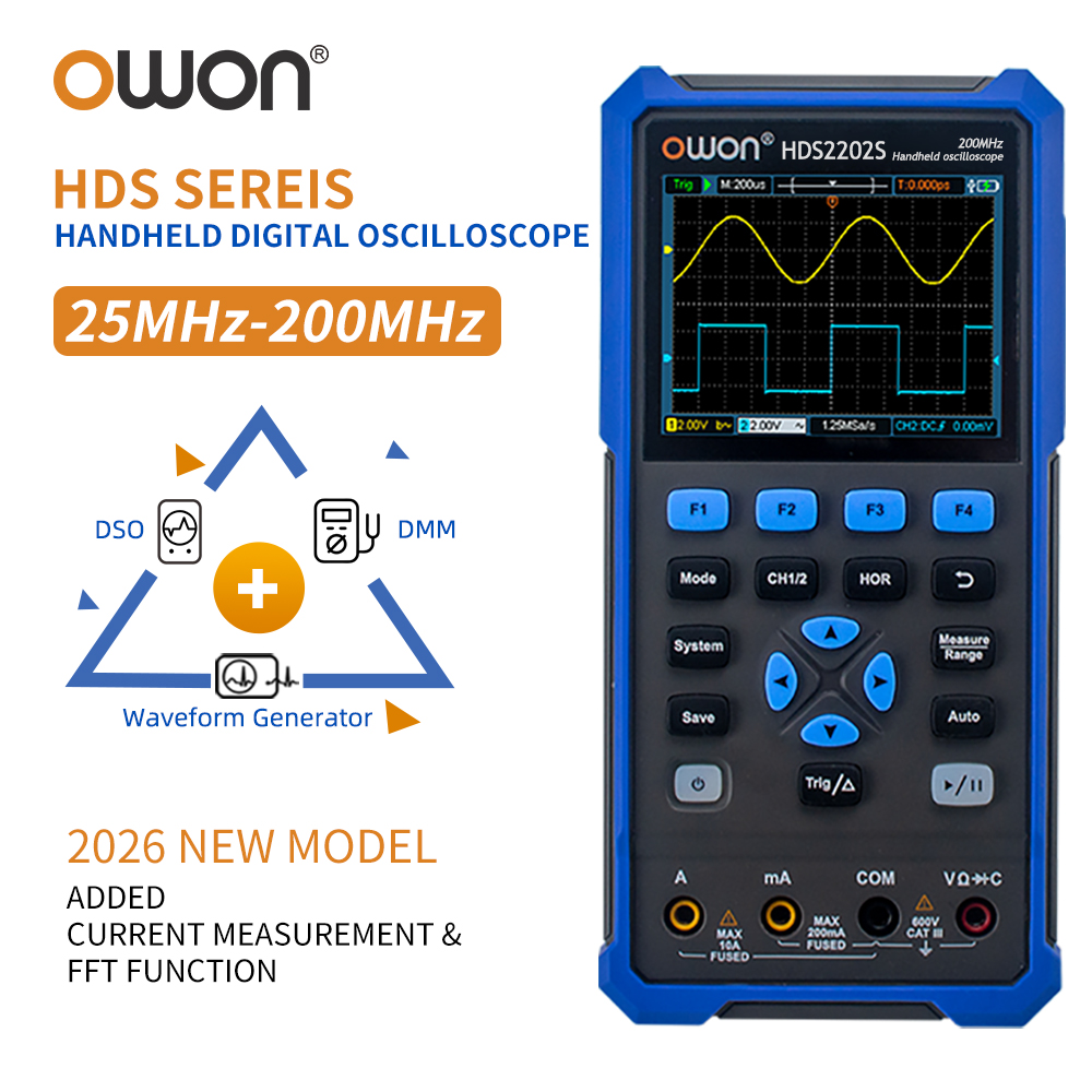 Electronics Repair Lab - OWON HDS200シリーズ ハンドヘルドデジタルオシロスコープ ポータブル2CHマルチメーター 高精度電子修理ラボテスト
