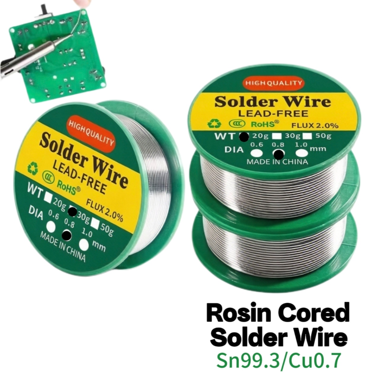 Electronics Repair Degree - 20g-50g 鉛フリー ノークリーン高純度はんだ線 錫低融点はんだ線 電子修理用 Sn99.3cu0.7