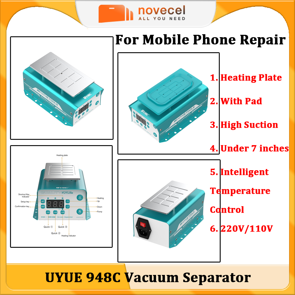 Screen Separator Machine - UYUE 948C LCDスクリーン真空分離機 強力吸引 携帯電話修理用スクリーン 7インチ以下のガラス分離ツール