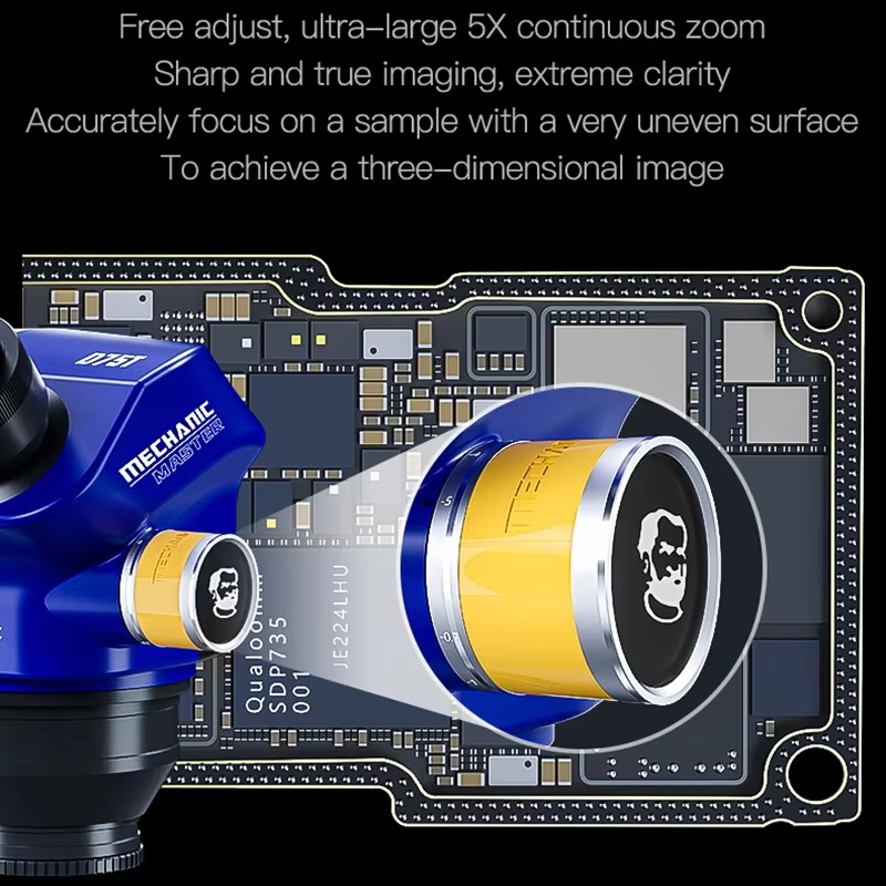 Electronics Repair Degree - D75T 三眼実体顕微鏡 連続ズーム 7-50倍 45度 携帯電話