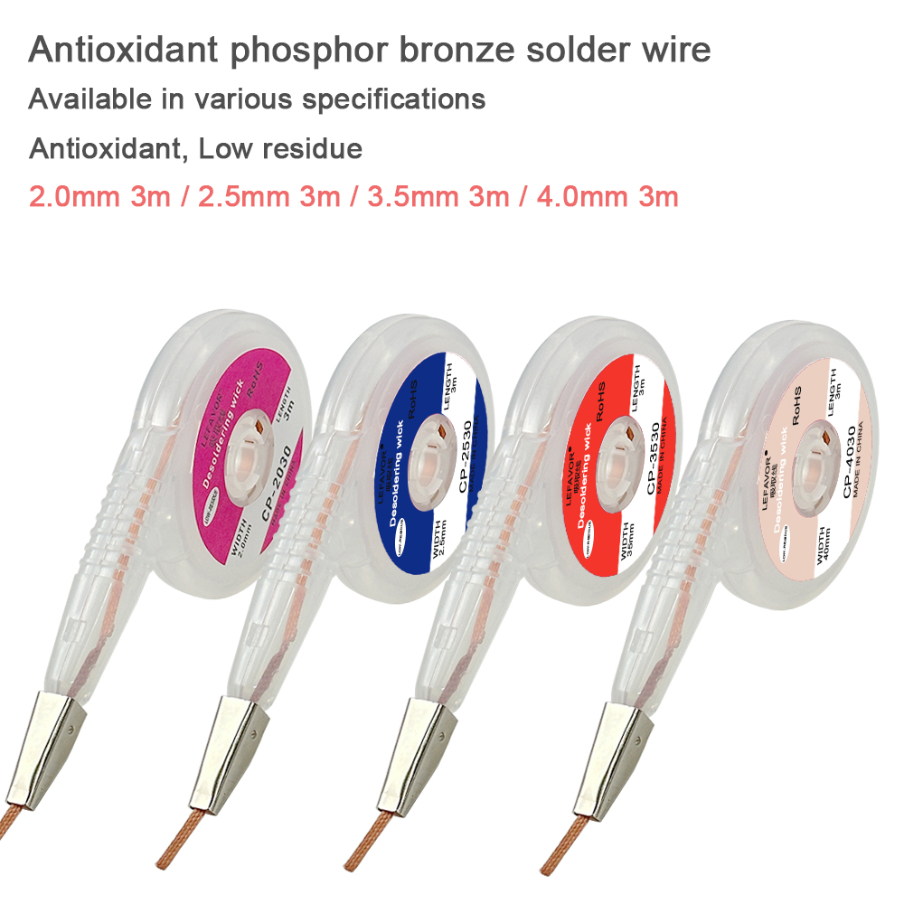 Solder Wick Braid - 強力なはんだ除去編組 1.5/2.0/2.5/3.0/3.5/4 ミリメートル幅 3 メートルの長さ吸引錫はんだリムーバー芯ワイヤー BGA