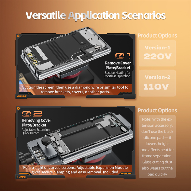 Screen Separator Machine - QianLi PM89 360 ° 回転式加熱スクリーンセパレーター手動ツール組み合わせ真空吸引モバイルフォンLCD修理セット