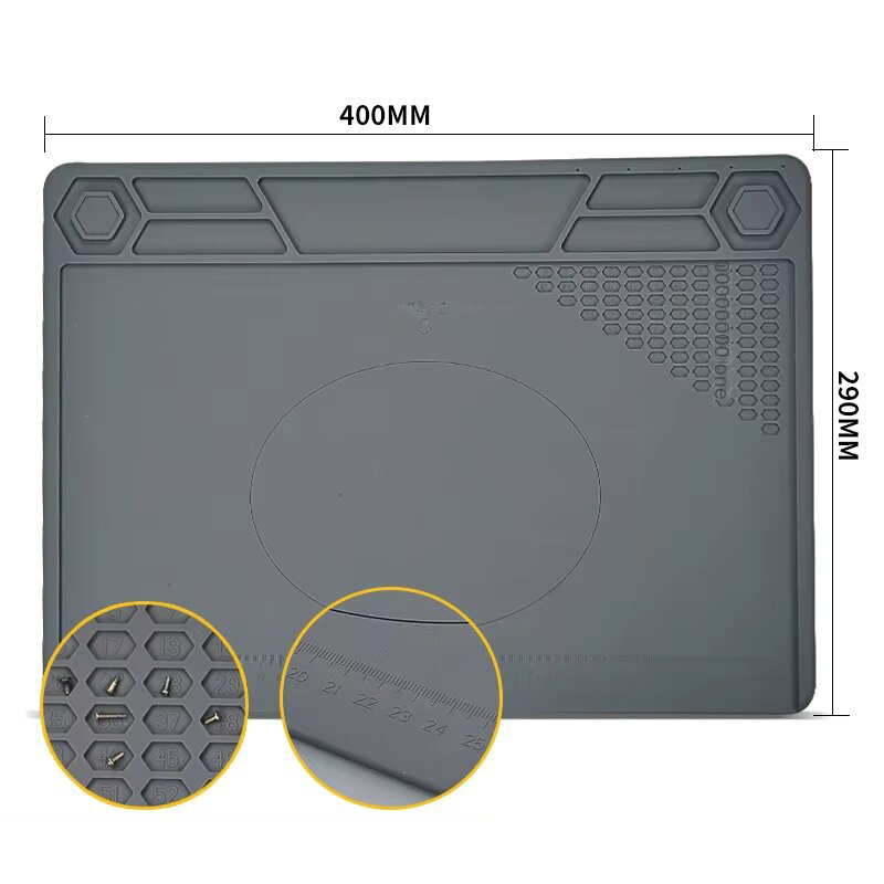 Electronics Repair Xbox - TE-616 290x400mm 耐熱シリコンマット 電子修理作業マット 磁気修理ICシリコン断熱パッド付き