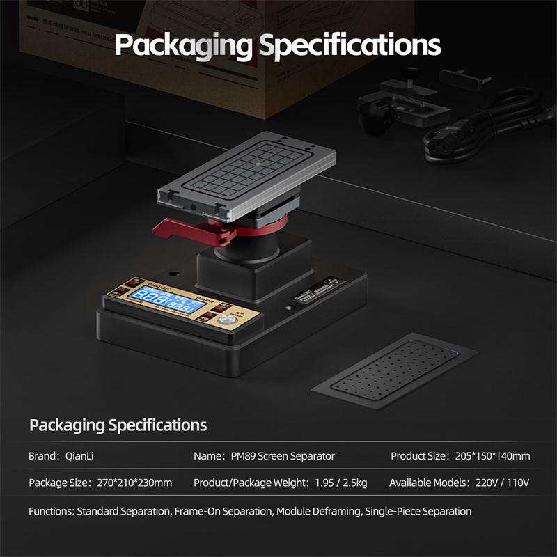 Screen Separator Machine - QIANLI PM89 LCDスクリーン分離機360 ° ストレート/カーブ/折りたたみ式携帯電話画面修理用回転加熱プラットフォーム