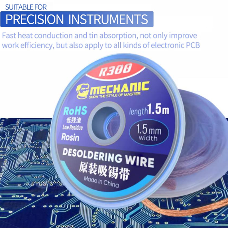 メカニック R300 はんだ除去メッシュ編組はんだ芯ワイヤー - Solder Wick Braid のレビューと価格