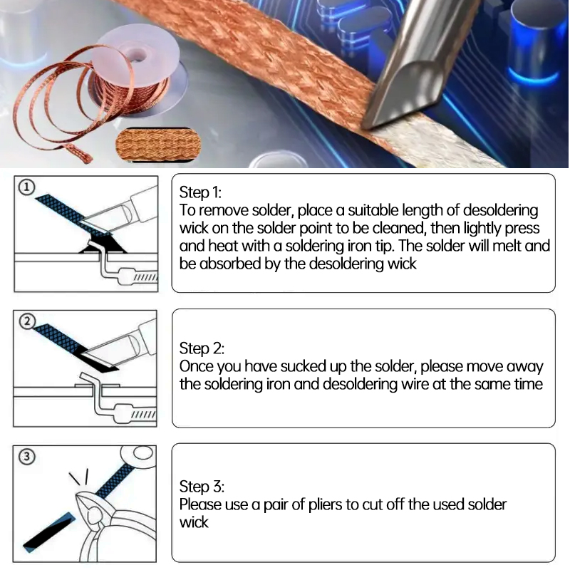 1.5-10m 強力はんだ吸い取り線 銅線メッシュワイヤー  - Solder Wick Braid のレビューと価格