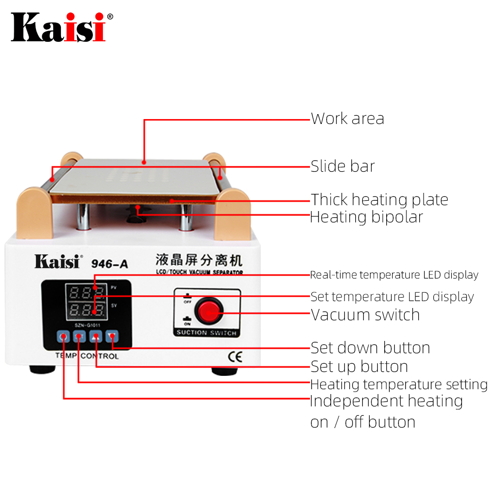 Kaisi 946A LCDスクリーンタッチスクリーン分離機 - Screen Separator Machine のレビューと価格